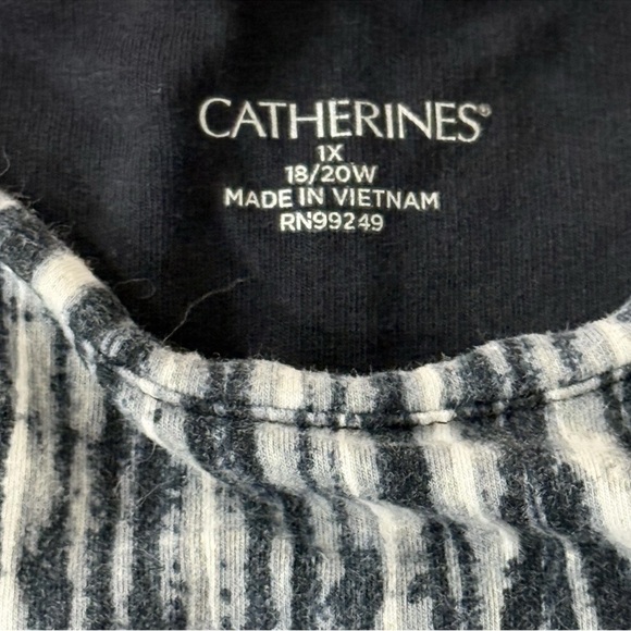 Catherines Black and Gray Striped Tunic - Picture 6 of 13